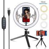 10 " Ring Light Camera Tripod Mini Camera Holder Slip Clip Set