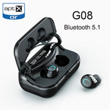 G08 Bluetooth 5.1 Earphone Touch Control Wireless Headphons HiFi IPX7 Waterproof Earbuds Headset with LED Display Charging Box