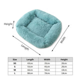 Square Dog Bed Super Soft Warm Plush Cat