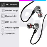 X9 Dual Dynamic Bass Sound Bluetooth Earphone Hook/in-ear Stable Sport Wireless Headphone 250mAh TF Card MP3 Waterproof Headset