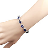 Water Drop Shaped Sapphire Silver 925 Jewelry Sets for Women Blue Gemstones Ring Earrings Necklace Bracelet Wedding