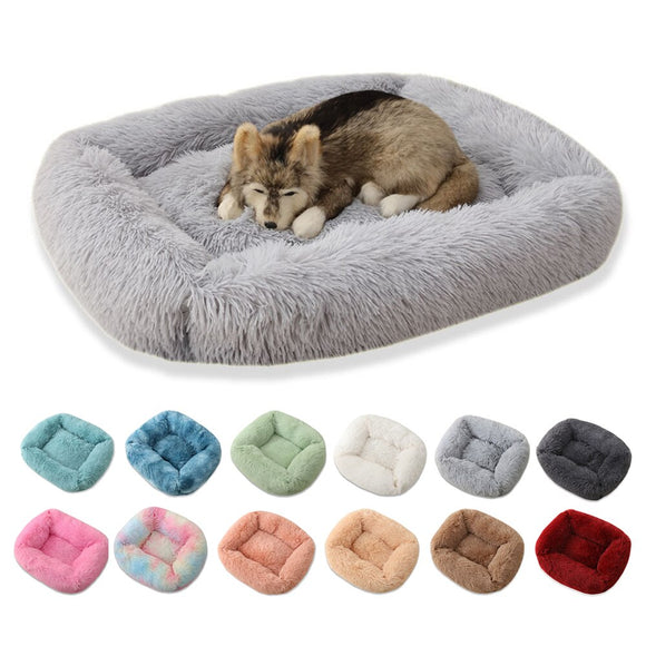 Square Dog Bed Super Soft Warm Plush Cat